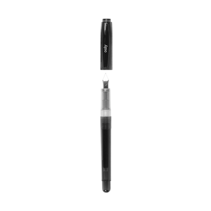 Black ink Splendid Fountain Pen with cap removed