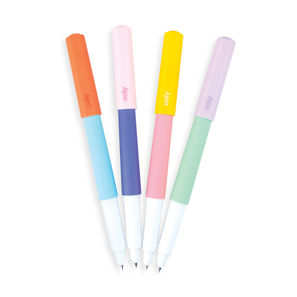 All 4 Fab Fountain Pens with colorful barrels fanned out