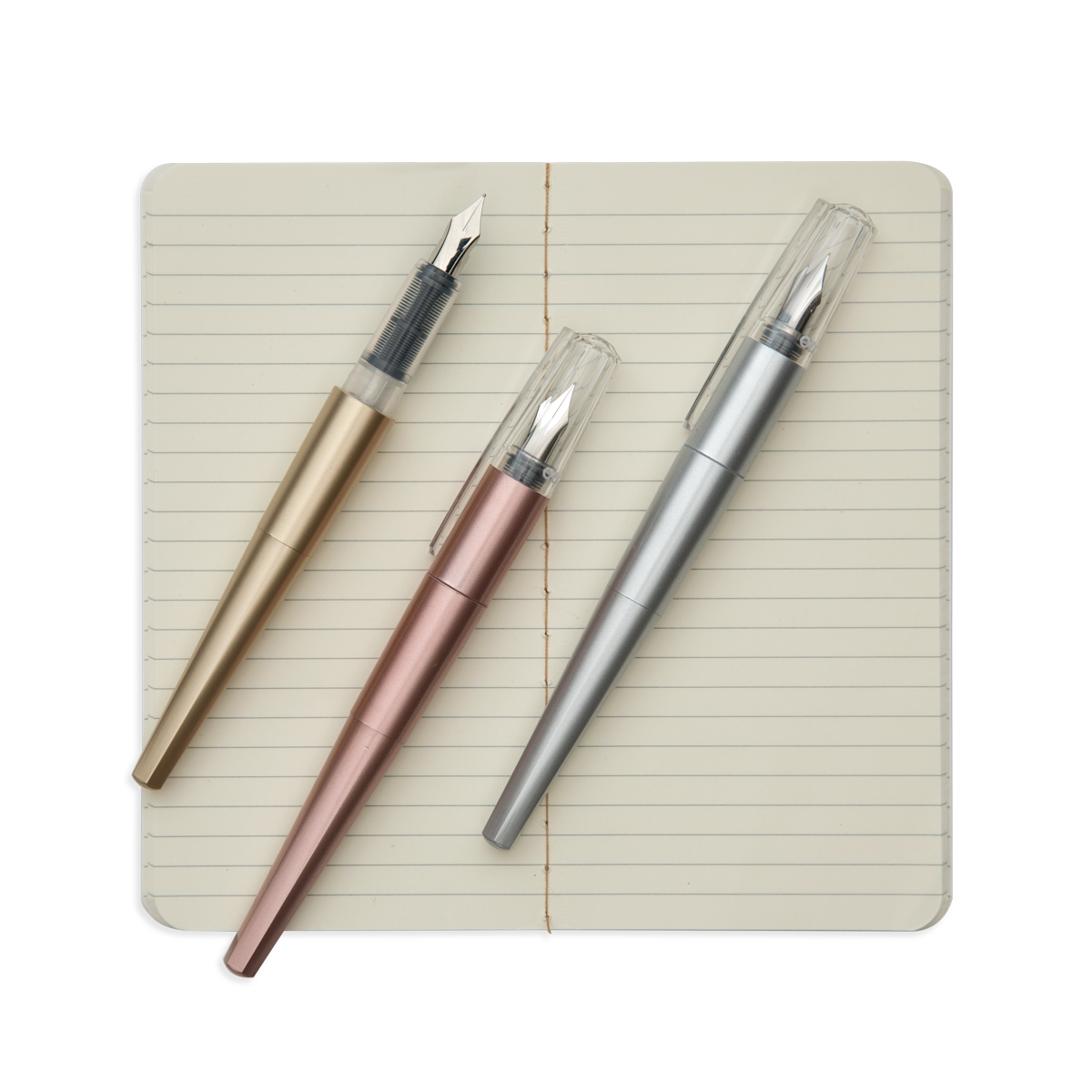 Modern Script: Black Ink Fountain Pens + Journal (4 PC Set)