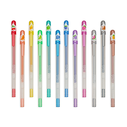 Yummy Yummy Scented Colored Glitter Gel Pens - Set of 12