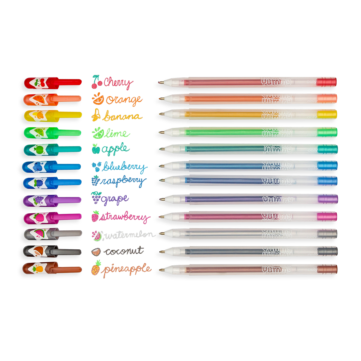 Yummy Yummy Scented Colored Glitter Gel Pens - Set of 12