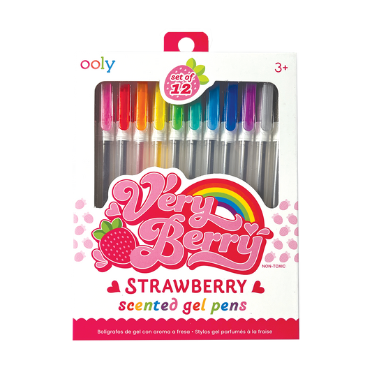 OOLY Very Berry Strawberry Scented Gel Pens in packaging