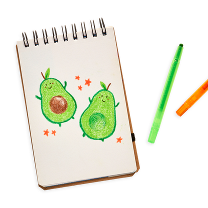 Avocado drawing with the Yummy Yummy Scented Twist-Up Crayons 
