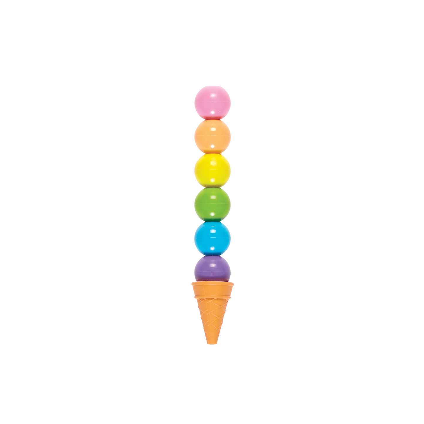Rainbow Scoops: Stacking Erasable Crayons + Scented Eraser (Tub of 36 Sticks)