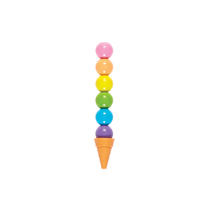 Rainbow Scoops: Stacking Erasable Crayons + Scented Eraser (Tub of 36 Sticks)