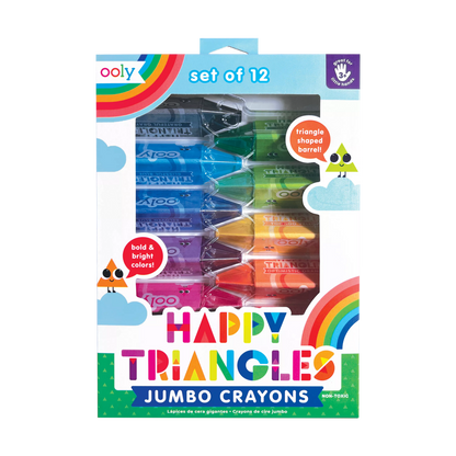Happy Triangles jumbo crayons in packaging
