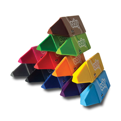 Happy Triangles jumbo crayons stacked