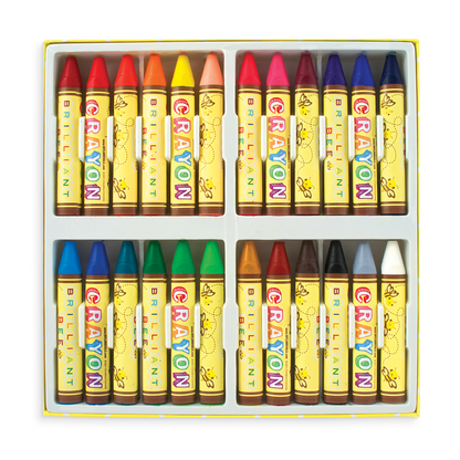 Opened set of Brilliant Bee Crayons