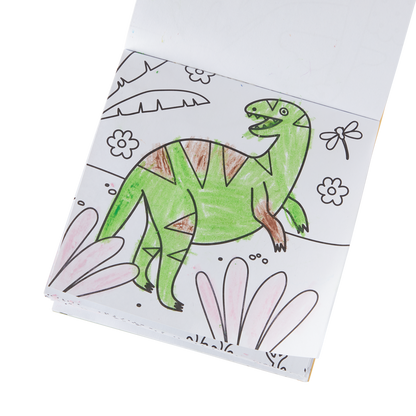 OOLY view of Carry Along Coloring Book Set - Dinoland in use