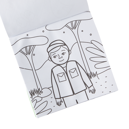 OOLY inside view of Carry Along Coloring Book Set - On Safari