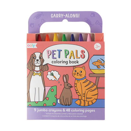 OOLY front view of Carry Along Coloring Book Set - Pet Pals