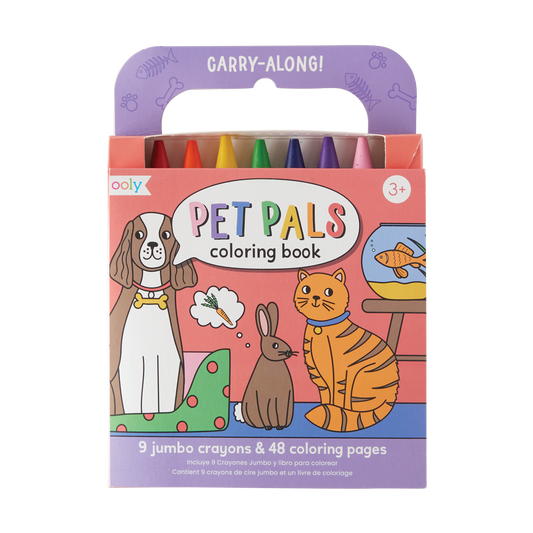 OOLY front view of Carry Along Coloring Book Set - Pet Pals