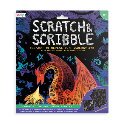 Scratch and Scribble Fantastic Dragons scratch art kit
