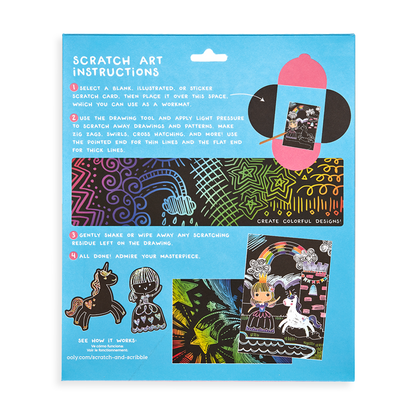 Back of Princess Garden Scratch and Scribble scratch art kit