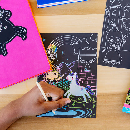 Scratch art with the Princess Garden Scratch and Scribble scratch art kit