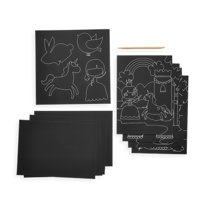 Princess Garden Scratch and Scribble scratch art kit with scratch cards and scratch stylus