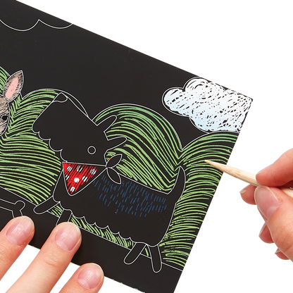 Artwork of the Playful Pups Scratch and Scribble Mini Scratch Art Kit