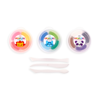 OOLY Air Clay Kit -includes 12 colors & 3 sculpting tools