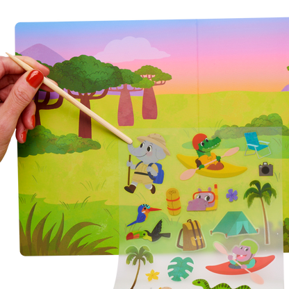 OOLY Set The Scene Transfer Stickers Magic - Jungle Journey in use