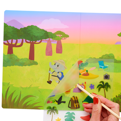 OOLY Set The Scene Transfer Stickers Magic - Jungle Journey in use