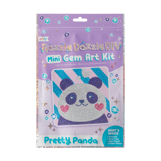 OOLY front view of Razzle Dazzle DIY Gem Art Kit - Pretty Panda in packaging