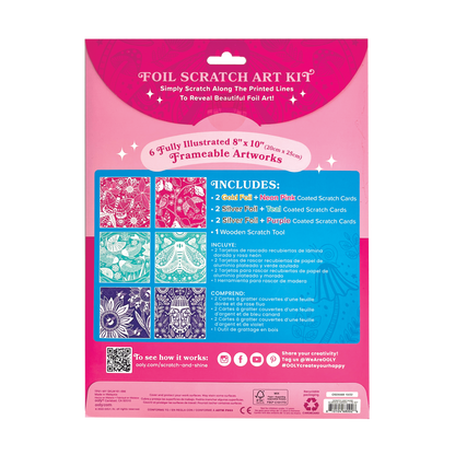 Scratch & Shine: Foil Scratch Art Kit - Glorious Garden (7 PC Set)