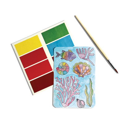 Painted Ocean Paradise Scenic Hues DIY watercolor art kit card
