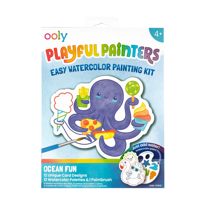 Playful Painters: Easy Watercolor Painting Kit - Ocean Pals (25 PC Set)