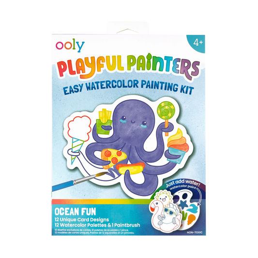 Playful Painters: Easy Watercolor Painting Kit - Ocean Pals (25 PC Set)