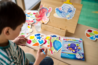 Playful Painters: Easy Watercolor Painting Kit - Ocean Pals (25 PC Set)