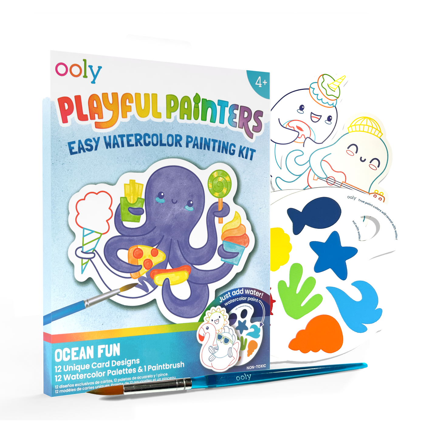 Playful Painters: Easy Watercolor Painting Kit - Ocean Pals (25 PC Set)