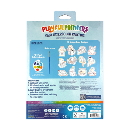 Playful Painters: Easy Watercolor Painting Kit - Ocean Pals (25 PC Set)