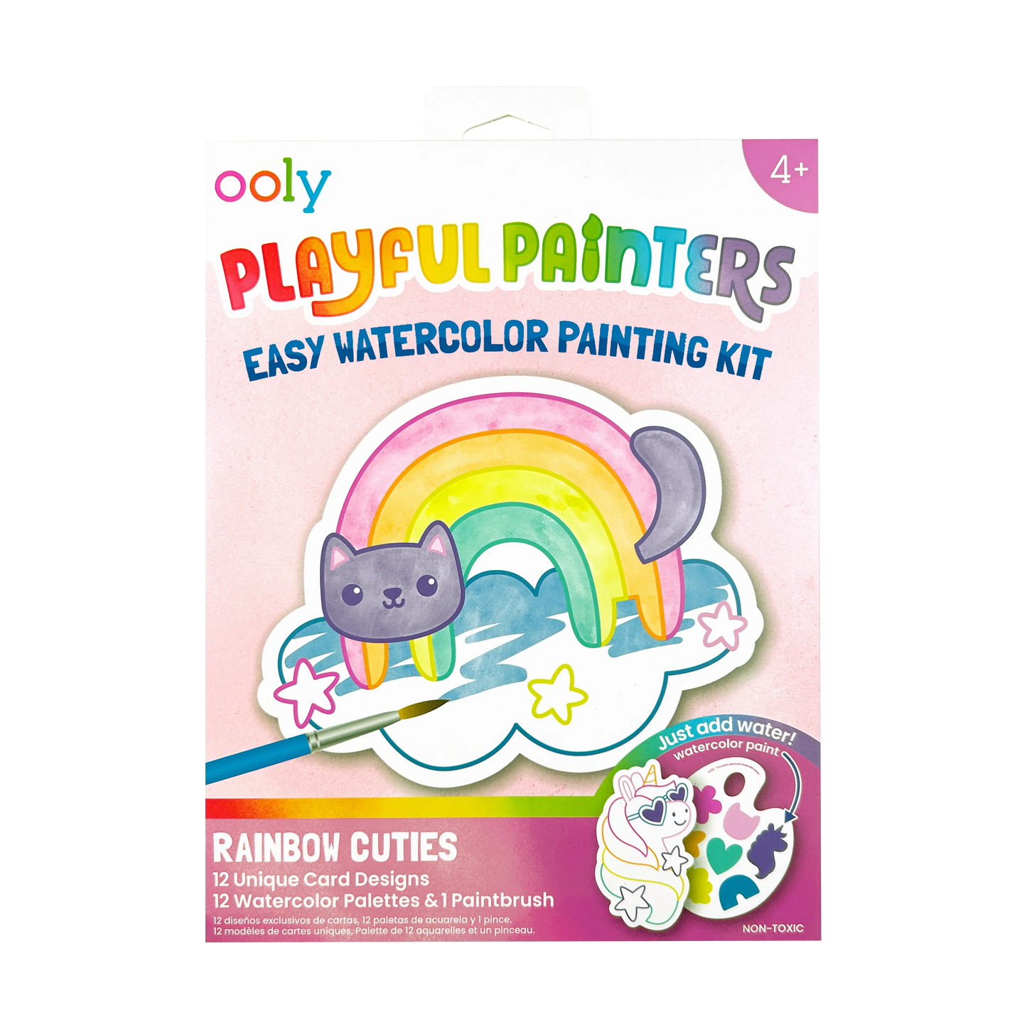 Playful Painters: Easy Watercolor Painting Kit - Rainbow Cuties (25 PC Set)