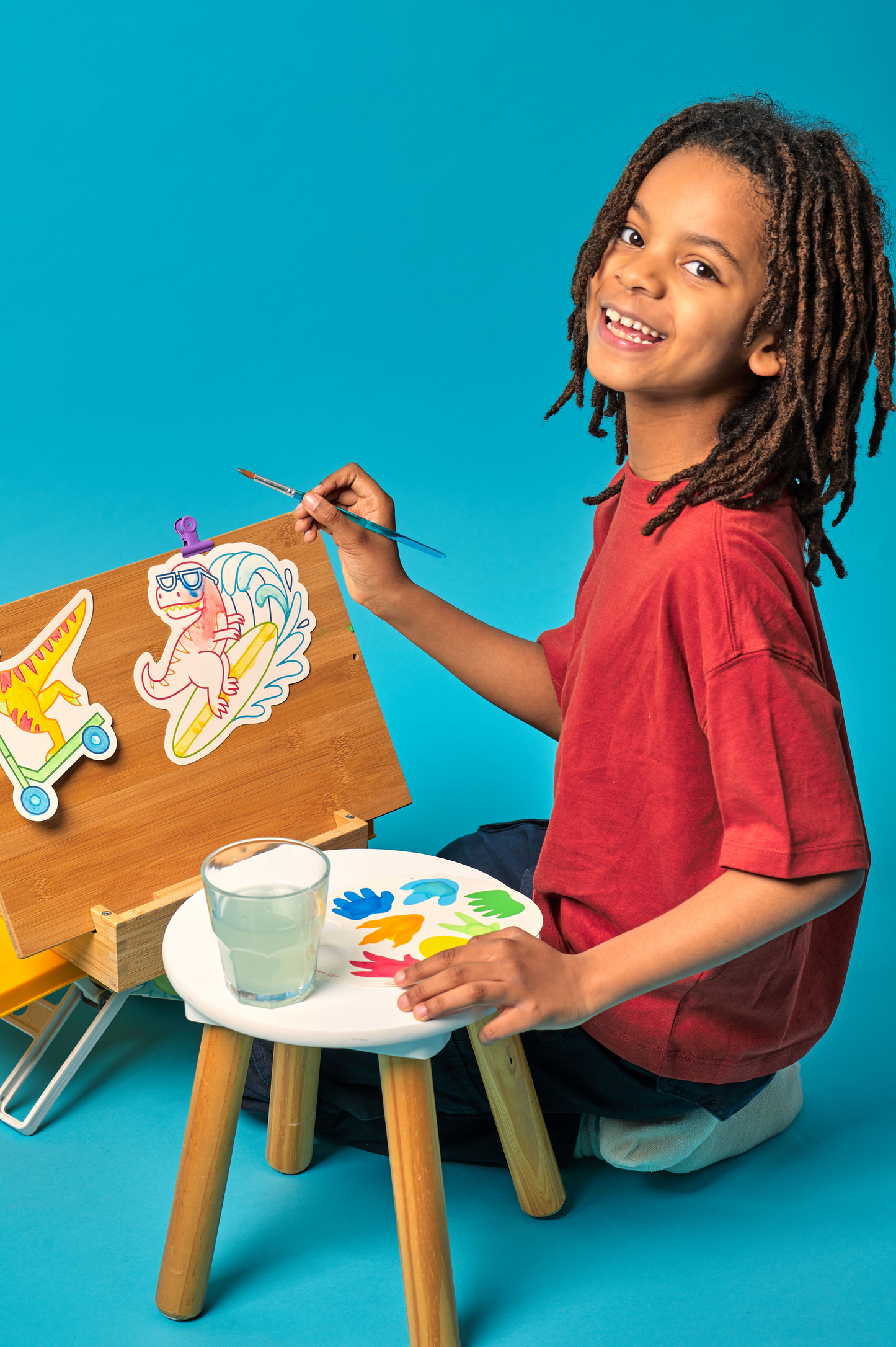 Playful Painters: Easy Watercolor Painting Kit - Chills & Thrills Dinos. (25 PC Set)
