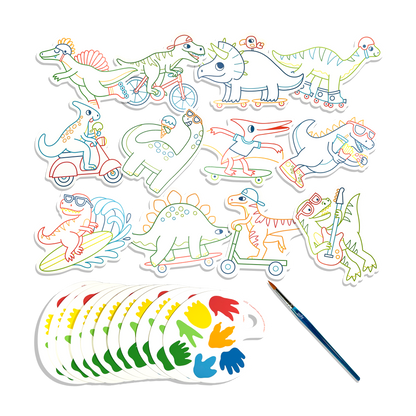 Playful Painters: Easy Watercolor Painting Kit - Chills & Thrills Dinos. (25 PC Set)