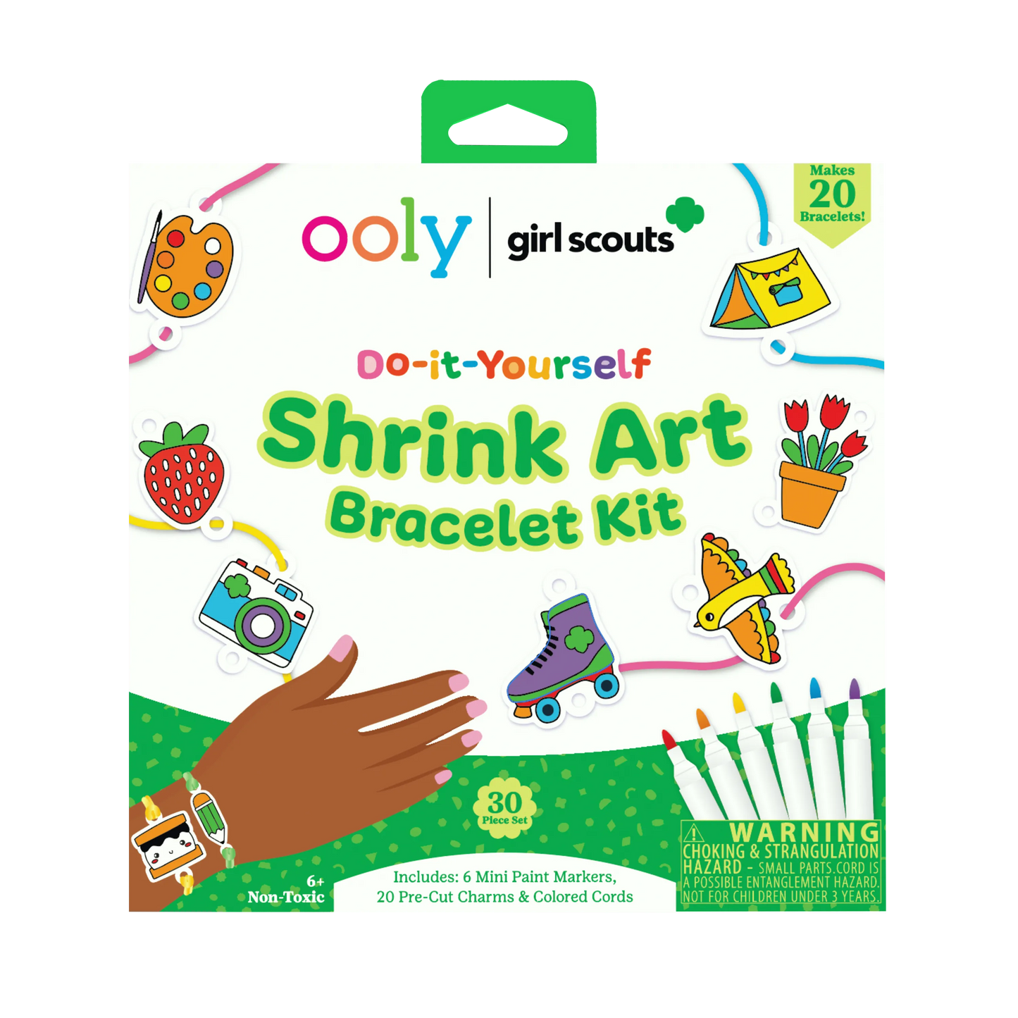 OOLY x Girl Scouts: Do-It-Yourself Shrink Art Bracelet Kit (30 PC Set)