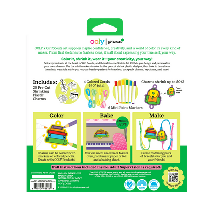 OOLY x Girl Scouts: Do-It-Yourself Shrink Art Bracelet Kit (30 PC Set)