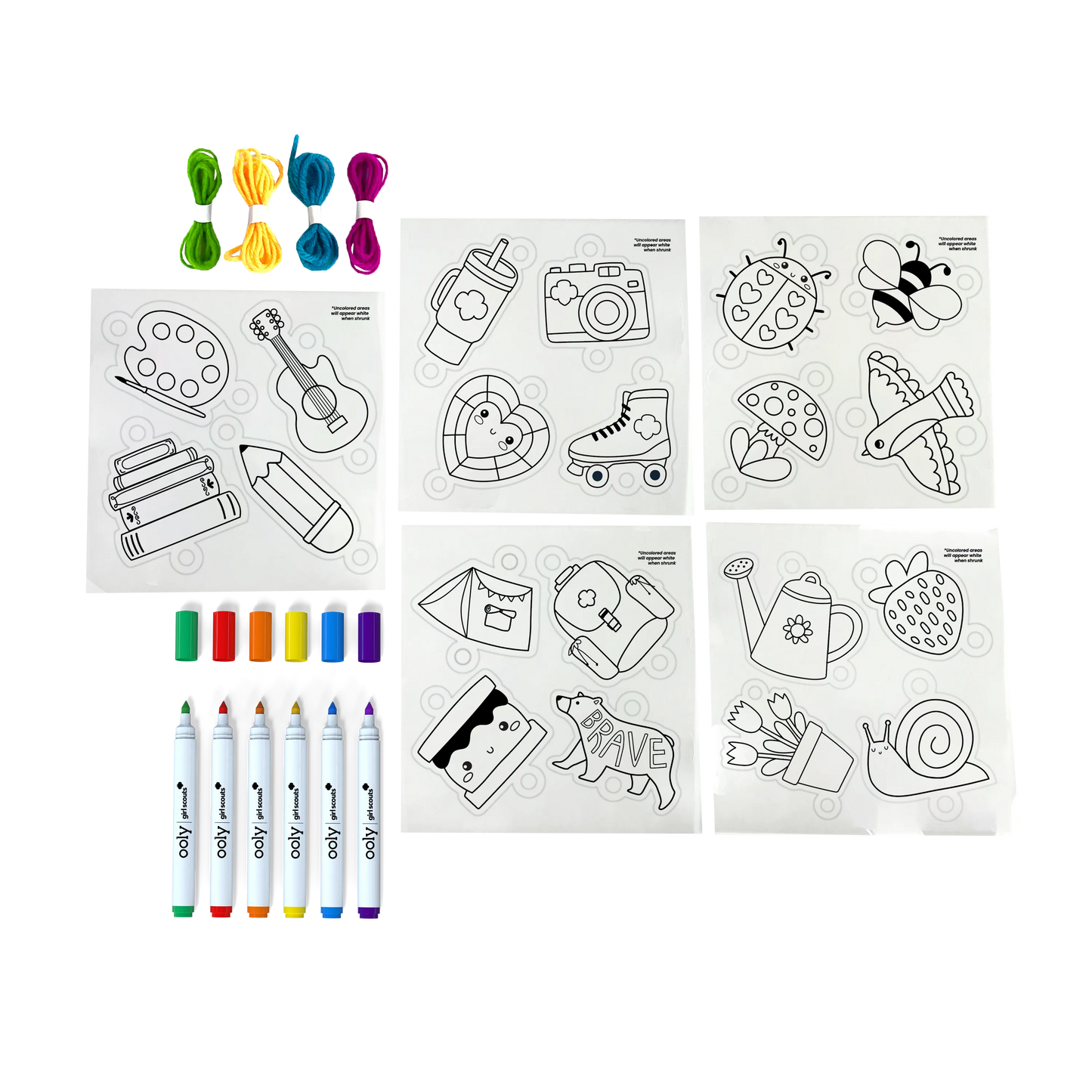 OOLY x Girl Scouts: Do-It-Yourself Shrink Art Bracelet Kit (30 PC Set)