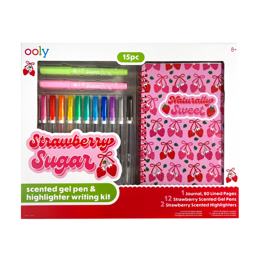Strawberry Sugar: Scented Gel Pen & Highlighter Writing Kit (15 PC Set)