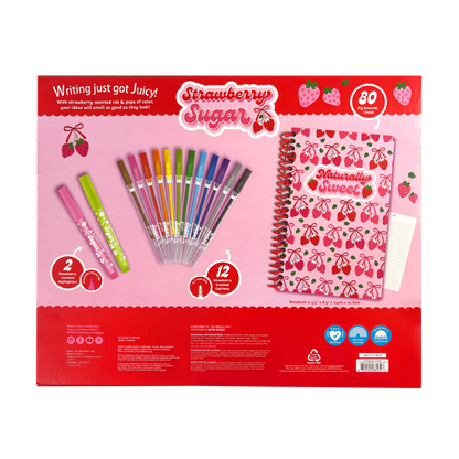 Strawberry Sugar: Scented Gel Pen & Highlighter Writing Kit (15 PC Set)