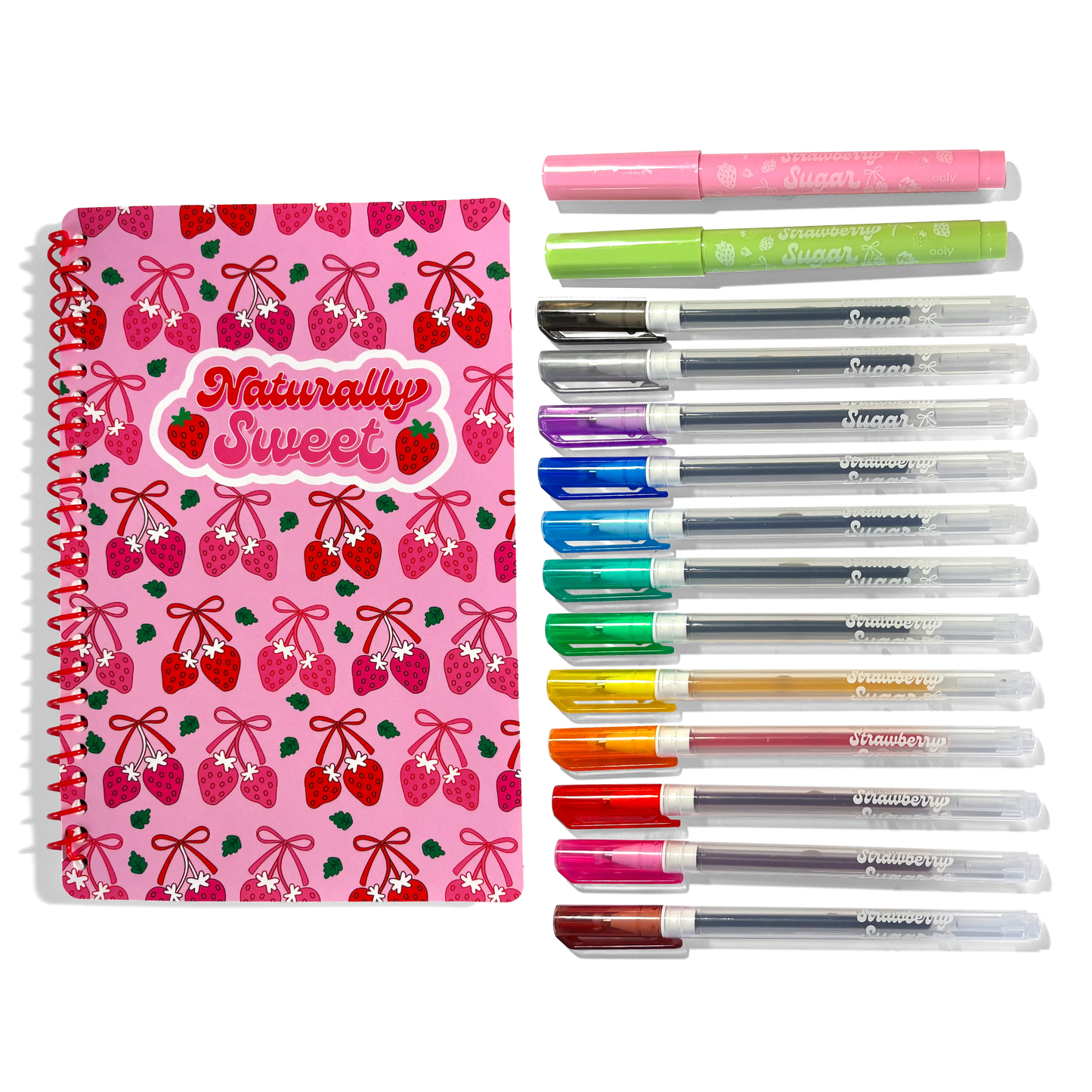 Strawberry Sugar: Scented Gel Pen & Highlighter Writing Kit (15 PC Set)