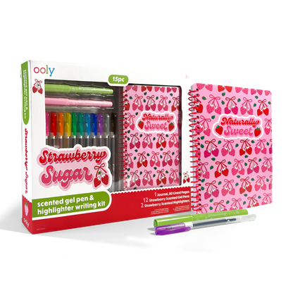 Strawberry Sugar: Scented Gel Pen & Highlighter Writing Kit (15 PC Set)