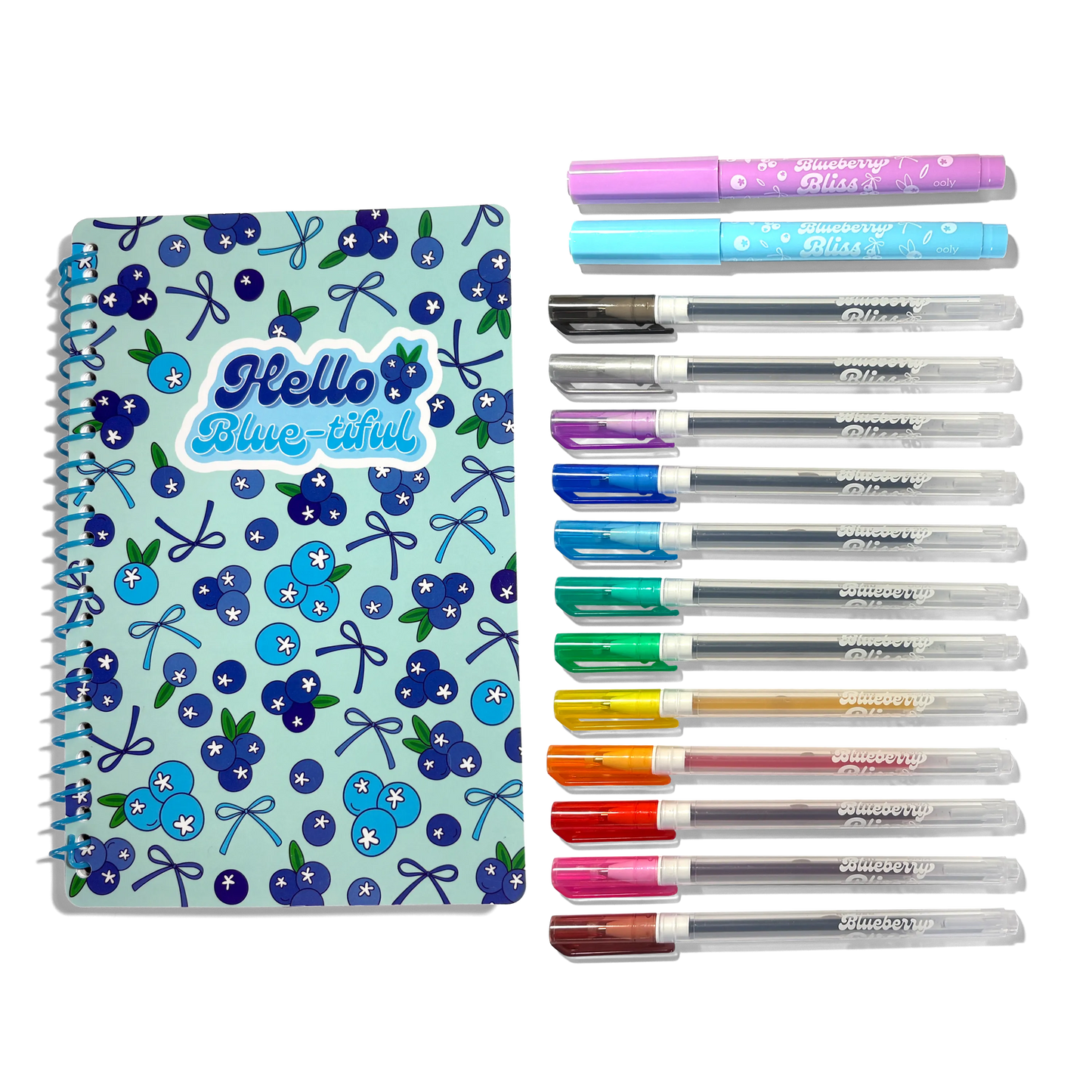 Blueberry Bliss: Scented Gel Pen & Highlighter Writing Kit (15 PC Set)