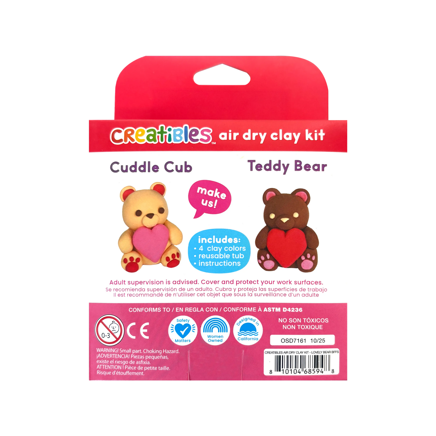 Creatibles: Air Dry Clay BFFs Kit - Lovely Bears (Set of 4 Colors)