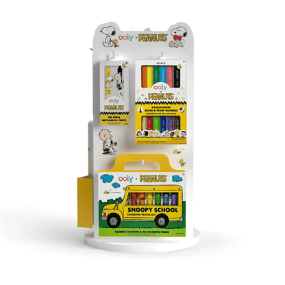 OOLY x Peanuts: 3-Sided Corrugated Spinner Counter Display - PreLoaded