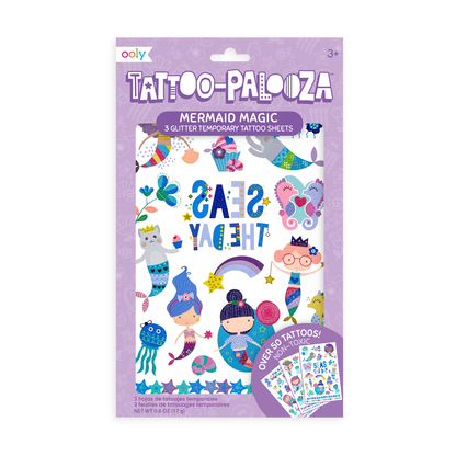 Tattoo-Palooza Temporary Tattoos - Mermaid Magic - in packaging