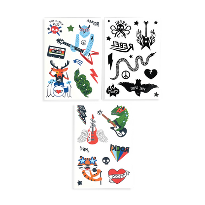 I Wanna Rock! Mini Tattoo Palooza Temporary Tattoos out of packaging