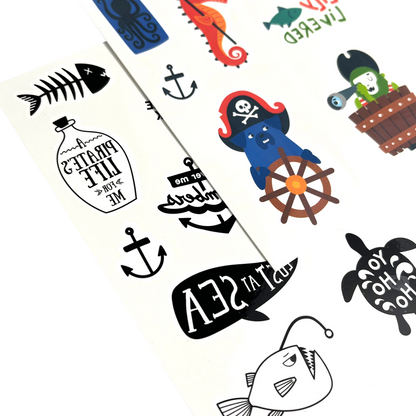 Pirate's Life Mini Tattoo Palooza Temporary Tattoos close up
