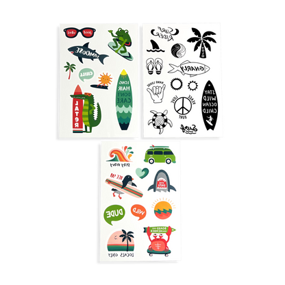 Beach Days Mini Tattoo Palooza Temporary Tattoos out of packaging