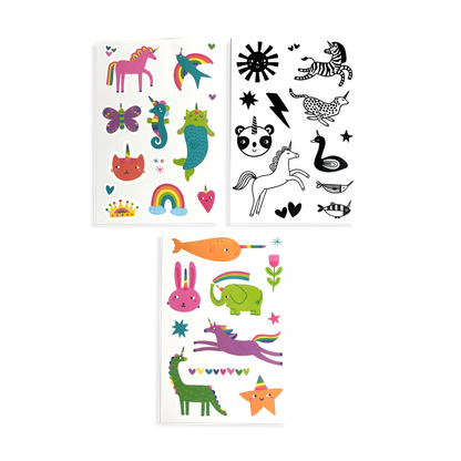 Unicorn Party Mini Tattoo Palooza Temporary Tattoos out of packaging